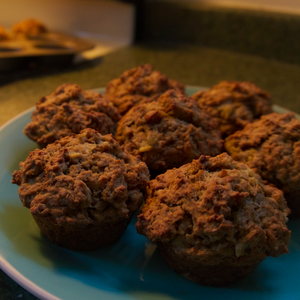 Banana muffins on a plate